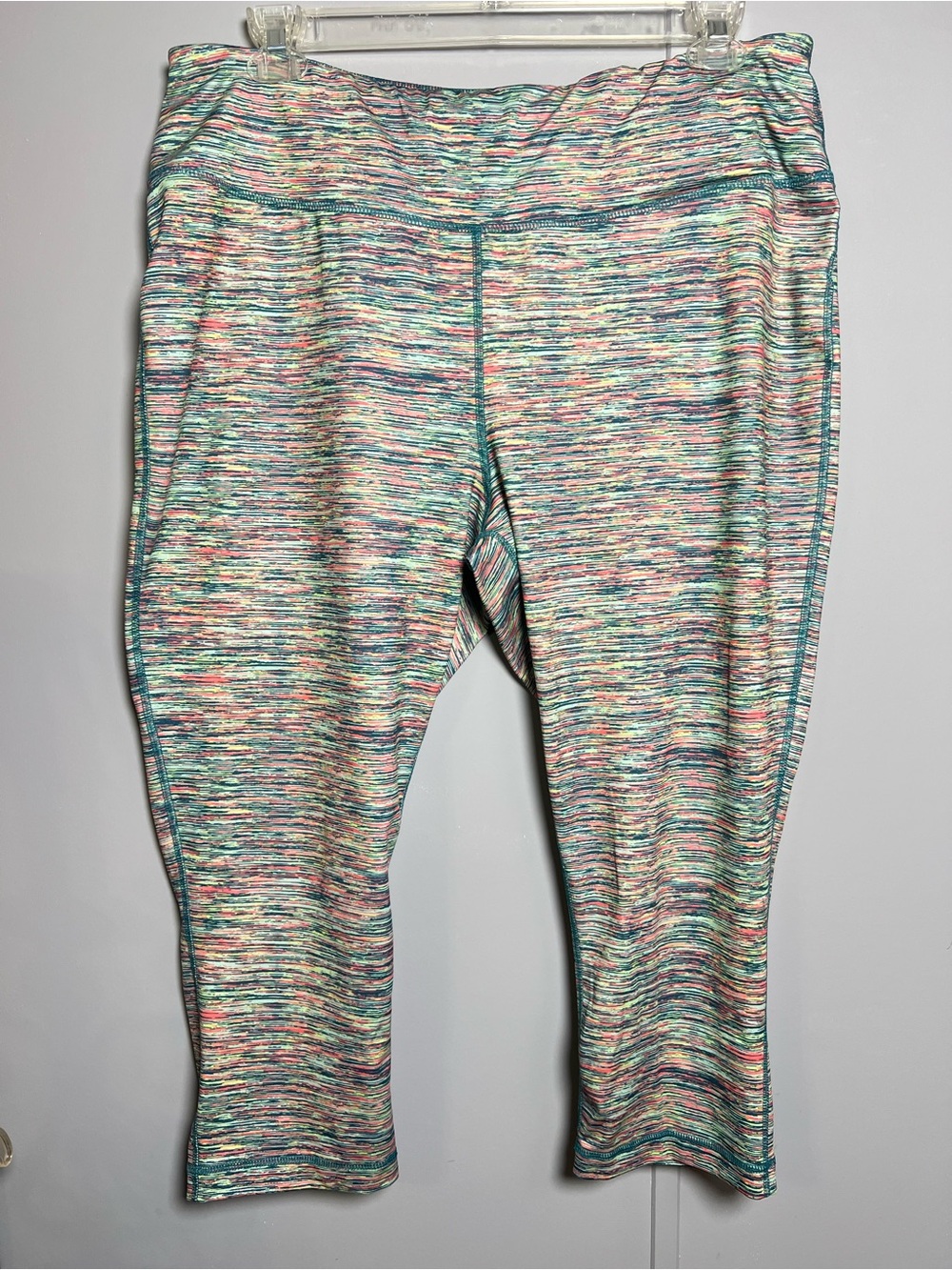 ZELOS Capri Leggings Women’s 3X Multicolor Space Dye Yoga Pants Gym Activewear